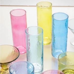 Karma Catalina Tall Skinny Cooler s/3-celery/raspberry/clr hammered texture-NWT